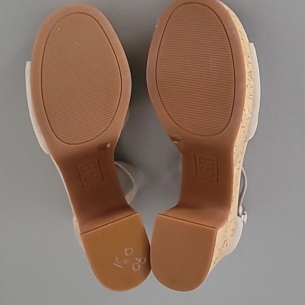 Gianni Bini New Light Suede Cork Platform Sandals 9.5M